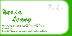 maria leany business card